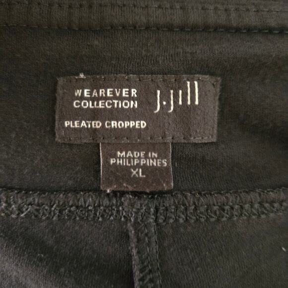 J. Jill Wearever Collection Black Pleated Cropped Stretch Knit Pull On Pant XL - Picture 11 of 13